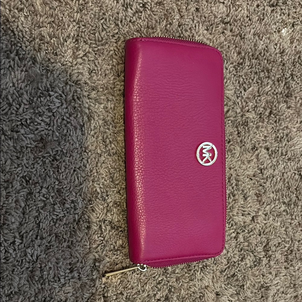 Michael Kors Pink Pebbled Leather Wallet